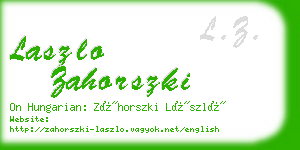 laszlo zahorszki business card